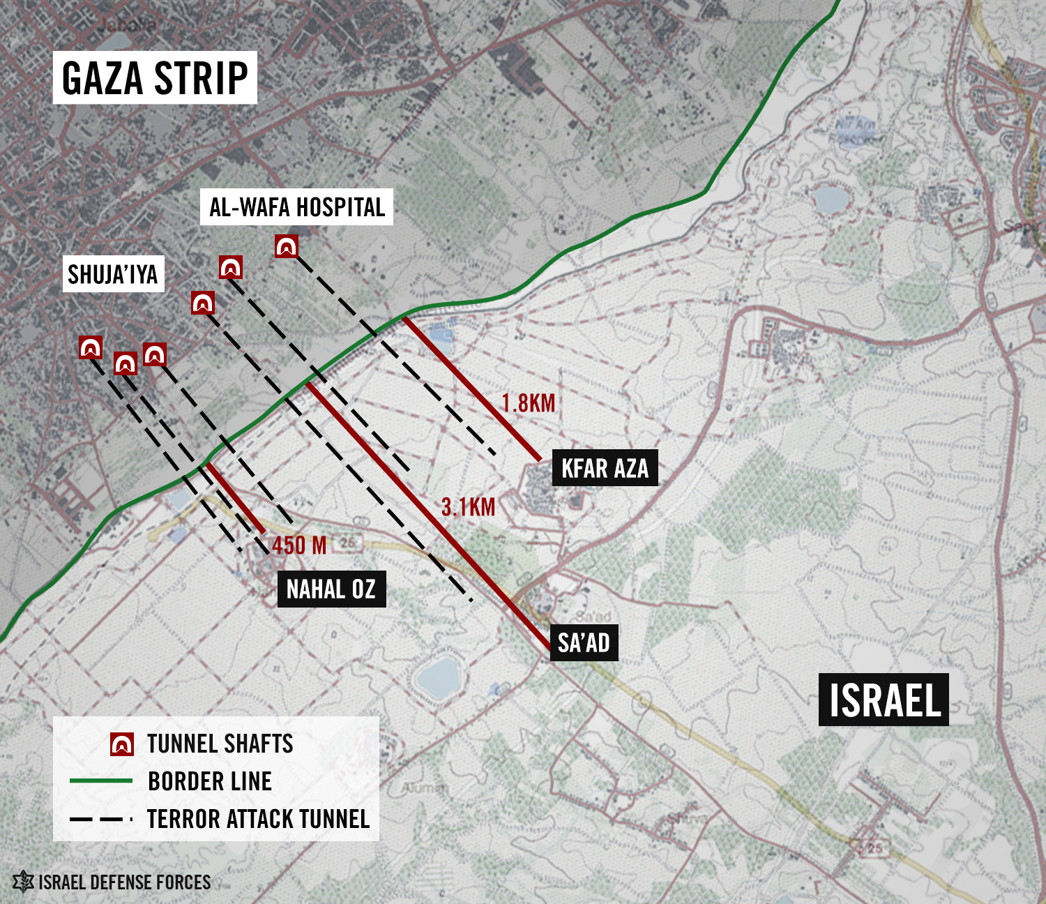 Map depicting HamaNazi incursion into Israel.